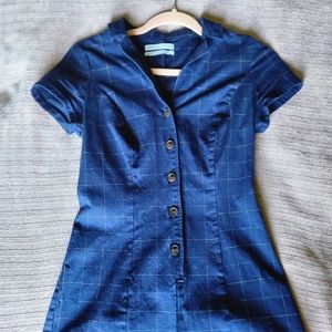 Urban Outfitters Blue Short Collared Romper in Size XS